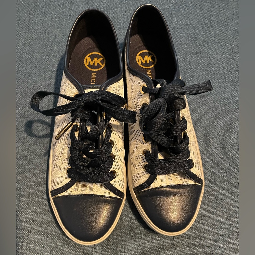 Michael Kors Blue & White MK Signature Flat City Sneakers
